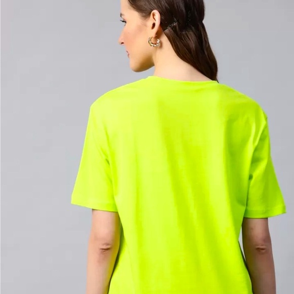 NEW! Girly Neon Green Graphic Heart & Blessed Baggy Short Sleeve T-Shirt - Picture 7 of 10